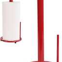 Vintage Red Cast Iron Paper Towel Holder - Weighted Base, One-Handed Tear for Kitchen Countertops