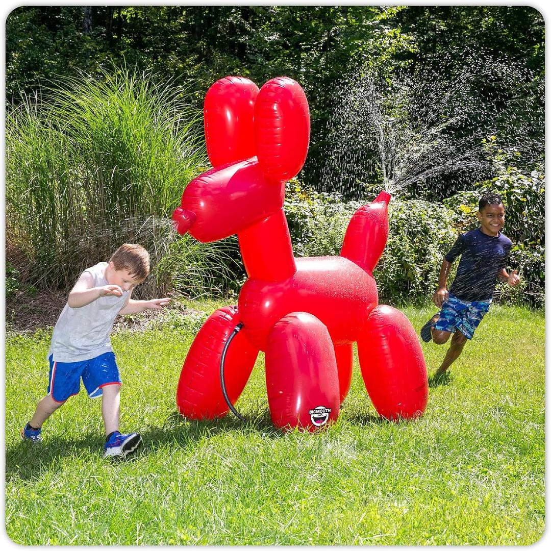 Giant Inflatable Balloon Dog Sprinkler, Fun Summer Backyard Water Game & Splash Toy for Kids, 6 Feet Tall