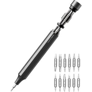 HOTO 24 in 1 Multi Bit Mini Screwdriver Set Magnetic, Manual Precision Screwdriver Set, EDC Pen Screwdriver for Eyeglasses, Electronics, Watches, Phones, Laptops, Cameras, Slate Grey