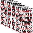 TaoBary 12 Sheets 216 Pcs Boat Decals Vinyl Numbers Letters Stickers Kit Custom Boat Registration for Watercraft Mailboxes Cars Signs(3 Inch,Red, Black)