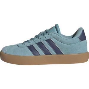 adidas Kids' VL Court 3.0 Shoe (4 Big Kid, Mint Ton/Preloved Ink/Silver Metallic)
