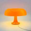 Orange Mushroom Lamp for Room Aesthetic Modern Lighting for Bedroom | Cool Retro Living Room Decor (Orange)