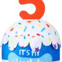 Dansydaisy Dog Birthday Cake Toy Accessories for Girl Boy Gifts, Squeaky Plush Toy for Dog Birthday Party Decor Favor for Large, Medium and Small Dogs(5th,Blue)