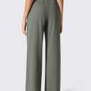 G4Free Dress Pants Women High Waist Stretchy Straight Leg Office Pants Business Casual Trousers for Daily Travel Outfits (Gray Sage,M,Regular) (Green)