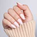 2 x Milky White Press On Nails, Short Almond Reusable Soft Gel Nails | Includes 32 soft gel nails, glue, and 16 sizes for an easy fit and a smooth, glossy salon-style manicure at home or on the go