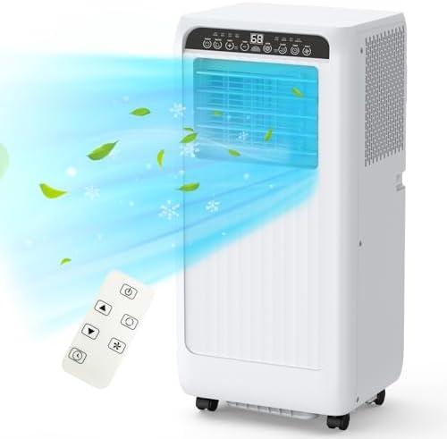 8,000 BTU Portable Air Conditioner for Room up to 350 Sq. Ft., Portable AC Unit with Remote Control, Sleep Mode, Window Kit Included