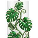 Thyle Tropical Monstera Paper Towel Holder with Round Base Boho Bathroom Decor Green Leaf Dispenser Kitchen Paper Holder Stand for Countertop Toilet Home Accessories