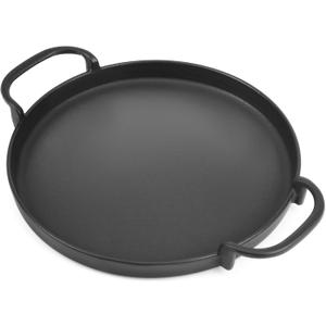 onlyfire Cast Iron Griddle with Handles for Weber Gourmet BBQ System, Fits for Weber 22" Charcoal Kettle Grills, Suitable Size Gas Grills, Range Ovens or Outdoor Cooking