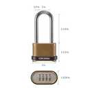 Heavy Duty Combination Lock, 4-Digit Combo Lock with Long Shackle,Weatherproof Combination Padlock for Outdoor Use,4 Pack