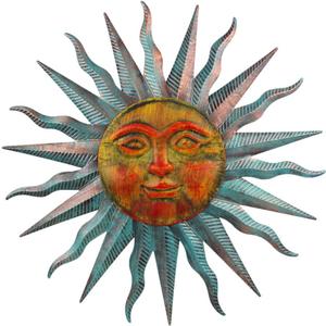 VEWOGARDEN Sun Outdoor Wall Decor, 28" Waterproof Large Metal Wall Art for Home Outside Patio Garden Fence Decorations