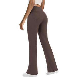 Womens Yoga Pants with Pockets Business Casual Dress Trouser | High Waist Tummy Control, Flare Butter Soft Stretch Comfort Slacks, Workout Running Daily