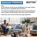 BESTTEN 10 Pack Dimmer Light Switch, Single Pole or 3-Way, Slide Dimmer Switches, Compatible with Dimmable LED, CFL, Incandescent and Halogen Bulb, Neutral Wire Not Required, 120VAC, UL Listed, White