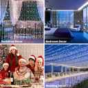300 LED Curtain Lights Battery Operated, 2Pack 10ftx10ft Battery Power Fairy Curtain String Lights with Remote Timer, for Outside Patio Backdrop Indoor Bedroom Wedding Decor Cool White