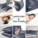 Silk Satin Pillow Cases Standard Size Set of 2 with Envelope Closure Skin & Hair Friendly Gifts 20"x 26" Space Grey