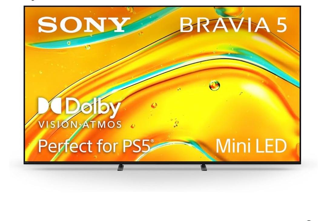 Sony BRAVIA 5 75 Inch TV, Mini LED, 4K Smart Google TV, XR Processor with AI Technology,120hz Television with Dolby Vision/Atmos, Exclusive Features for PlayStation®5, K-75XR50, 2025 Model