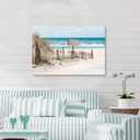 Coastal Canvas Wall Art Picture: Beach Scene Ocean Artwork Decor Seascape Seashore Landscape Painting Sea Seaside Wave Print for Living Room Home Office 36 x 24 Inch