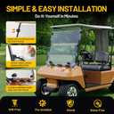 Premium Club Car Windshield, Golf Cart Windshield for Club Car DS 1982-2000.5, Foldable Design with Heavy-Duty Hinge, 5MM Thick PC, Anti-UV & Impact Resistant, Rattle-free, Easy Install