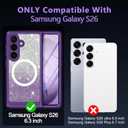 Hekodonk for Galaxy S26 Case Magnetic,[Compatible with Magsafe][Built-in Tempered Glass Screen Protector] [Glitter Card] Full Body Bling Case for Samsung Galaxy S26,Amethyst Purple