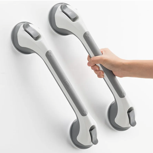Grab Bars for Bathtubs and Showers 2 Pack Shower Handle, Heavy Duty Suction Grab Bar Bath Handrails for Seniors and Elderly, Bathroom Safety Grip No Drilling Waterproof Removable, Grey