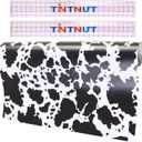 Tintnut Cow Spots Permanent Vinyl Roll - 12" x 5ft, Black and White Cowhide Patterned Permanent Adhesive Vinyl for Cutting Machine Home Decor Self Sticker