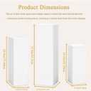 3PCS Metal White Display Pedestal Stand for Parties,Pillars for Wedding