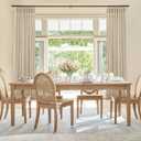 RYB HOME Linen Drapes 63 inches Long 2 Panels Set - Thick Flax Semi Sheer Curtains with Rod Pocket Boho Country Rustic Style for Bedroom, Living Room, W 38" x L 63", Taupe