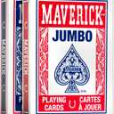 Maverick Jumbo Playing Cards 12 Pack, Large Print, Blue Deck, Bulk Playing Cards for Poker, Card Games, and Group Play