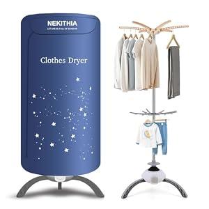 Portable Clothes Dryer, 900W Fast Drying & Large Load Capacity for Laundry and Shoes - Compact Mini Dryer Machine for Travel, Apartments, RV, Dorm Blue
