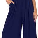 BTFBM Womens Casual Jumpsuits Dressy 2026 Spring One Piece Outfits Crew Neck Sleeveless Knit Wide Leg Pants Romper Beach (S)