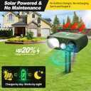 Solar Ultrasonic Animal Repellent Outdoor, Deer Repellent Devices Waterproof, Cat Squirrel Rabbit Dog Raccoon Deterrent Animal Repeller with Motion Detection, Keep Skunk Away for Yard, Green, 2 Pack