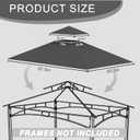 Grill Gazebo Replacement Roof, 5x8ft Outdoor BBQ Gazebo Canopy Cover, Double Tiered Grill Gazebo Replacement Roof for #L-GG001PST-F (Gray)