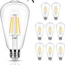 8 Pack Dimmable LED Edison Bulbs 40W Equivalent, 4W ST19 LED Light Bulbs for Ceiling Lighting Fixtures, 90 CRI, 450LM, E26 Base, 2700K Soft Warm White