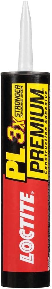 Loctite PL Premium Polyurethane Construction Adhesive, 10 fl oz Cartridge, 1 Pack - Versatile Construction Glue for Wood, Concrete, Stone, Metal & More