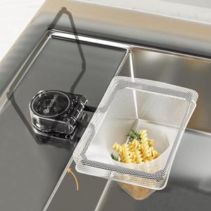 Mamakura Sink Drain Strainer Basket for Food Waste, Suction Type Kitchen Food Catcher Filter Black