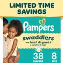 Pampers Swaddlers Diapers, Size 8 (30+ lbs), 38 Count, Absorbent, Keeps Baby Dry and Comfortable, Skin Safe Disposable Baby Diaper