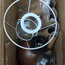 KUNJOULAM Cute Small Table Lamp, Modern Bedside Nightstand Lamp with Coffee Fabric Lampshade, Metal Base for Bedroom Home Office Decor (Without Buld)