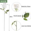 FOTEEWL 60 Pcs Artificial Rose Flower Realistic Faux Silk Roses Stem Fake Roses Bouquet for Flower Arrangement,Wedding Centerpieces,Party,Home Decorations (White)