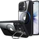 ESR for iPhone 17 Case with Stash Stand, Compatible with MagSafe, Military-Grade Drop Protection Magnetic Phone Case, Scratch-Resistant Back Cover,Clear Black