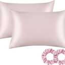 ALASKA BEAR Silk Pillowcase for Hair and Skin, Set of 2 Pure Genuine 22 Momme Mulberry Silk Pillow Cases Queen Size for Bliss Sleep Better Than Poly Satin, Zipper Closure(2pc, Pink)