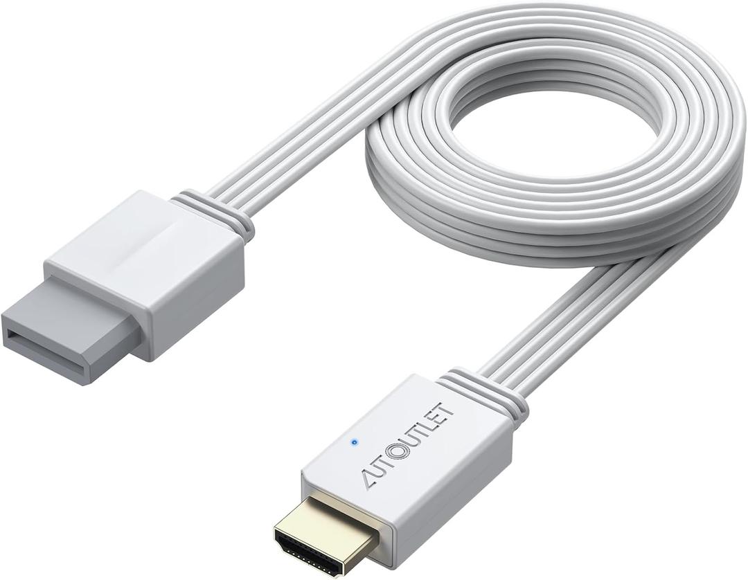 AUTOUTLET Wii to HDMI Converter 1080P 6.5ft/2M for Full HD Device, Adapter with HDMI Male Cable Output Compatible with Nintendo Wii, Wii U, HDTV, Monitor-Supports All Wii Display Modes