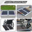 2 Feet Portable Wheelchair Ramp, Lightweight Aluminum Folding Handicap Ramp with Handle, Non-Slip Door Threshold Wheelchair Ramps for Home, Wheel Chair Ramp for Home Steps, Stairs, Doorways