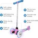 Self Balancing Kick Scooter with Light Up Wheels, Extra Wide Deck, 3 Wheel Platform, Foot Activated Brake, 75 lbs Limit, Kids & Toddlers Girls or Boys, for Ages 3 and Up