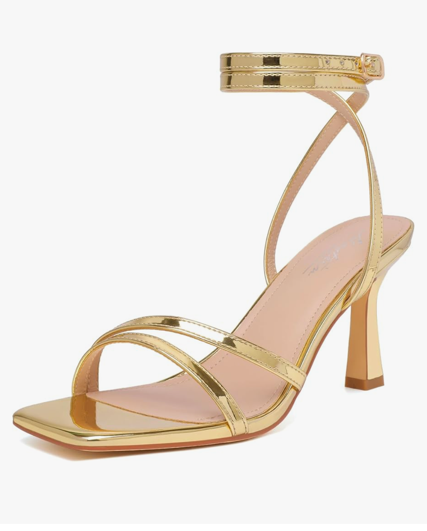 Mostrin Womens Sandals Strappy Heels for Women Ankle Strap Lace Up Square Open Toe Heels Tie Up Stiletto High Heeled Sandals for Prom, Party, Daily Wear. 7,5, Gold Mostrin Womens Sandals Strappy Heels for Women Ankle Strap Lace Up Square Open Toe Heels Tie Up Stiletto High Heeled Sandals for Prom, Party, Daily Wear. 7,5, Gold