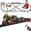Train Set for Kids - Electric Remote Control Train Track Around Christmas Tree, Steam Locomotive Engine Train Railway Kits w/Smoke, Light & Sounds, Christmas Toys Gifts for 3 4 5 6 7 8 Year Old Kids