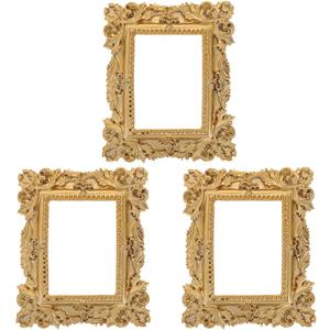 3 Pcs Vintage Resin Picture Frame Antique Photo Frame Small Photo Holder Table Top Display Home Hotel Wedding Decor