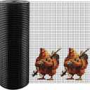 Black Hardware Cloth, 1/2 inch 24 inch x 50ft 19 Gauge Black Vinyl Coated Hardware Cloth, Black Chicken Wire, Black Chicken Wire Fencing for Garden Fence and Home Project by KAKO