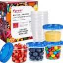 12 Pack 4oz Small Freezer Storage Containers with Twist Top Lids Airtight, Mini Reusable Plastic Food Storage Containers with Lids for Snack Condiment Salad Dressings Sauces Soup, Condiment Sauce Cups