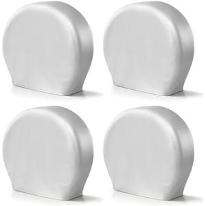 Explore Land Tire Covers 4 Pack Fit Tire Diameters 23-25.75 inch, Silver | UV-Resistant, Tough Wheel Protector for Truck, SUV, Trailer, Camper, RV, All Weather Protection