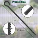 18 Inch Rebar Stakes 1/2" Diameter 12 Pack, Heavy Duty Tent Stakes with Loop, Ground Stakes for Camping Canopy Trampoline, Garden Tree Support, Dog Tie Out, Black