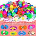 [ 6 Surprise Gold Eggs ] 100 Pack Prefilled Easter Eggs with Assorted Toys Inside, Truly Pre Filled Plastic Easter Egg Filles Fidget Toys Easter Hunt, Basket Stuffers Party Favors for Kids Boys Girls